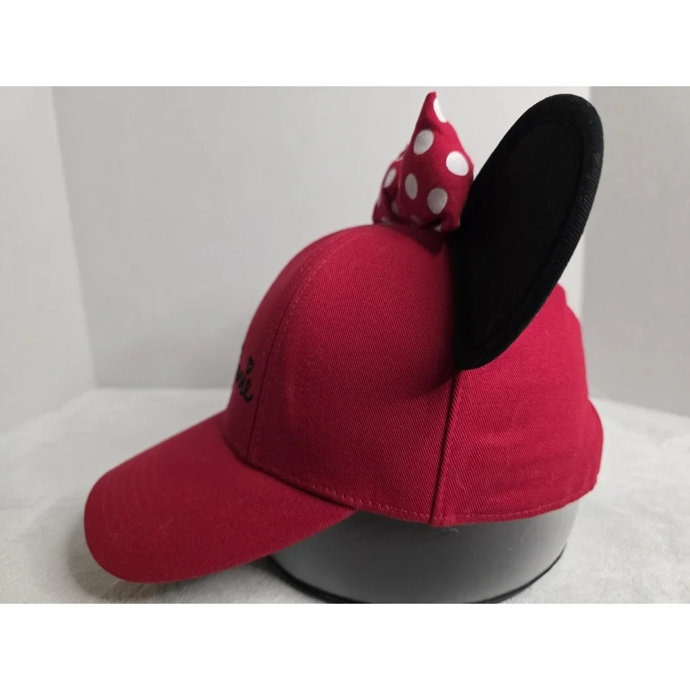 Disney Red Minnie Mouse‎ Baseball Hat with Ears With Bow Adult